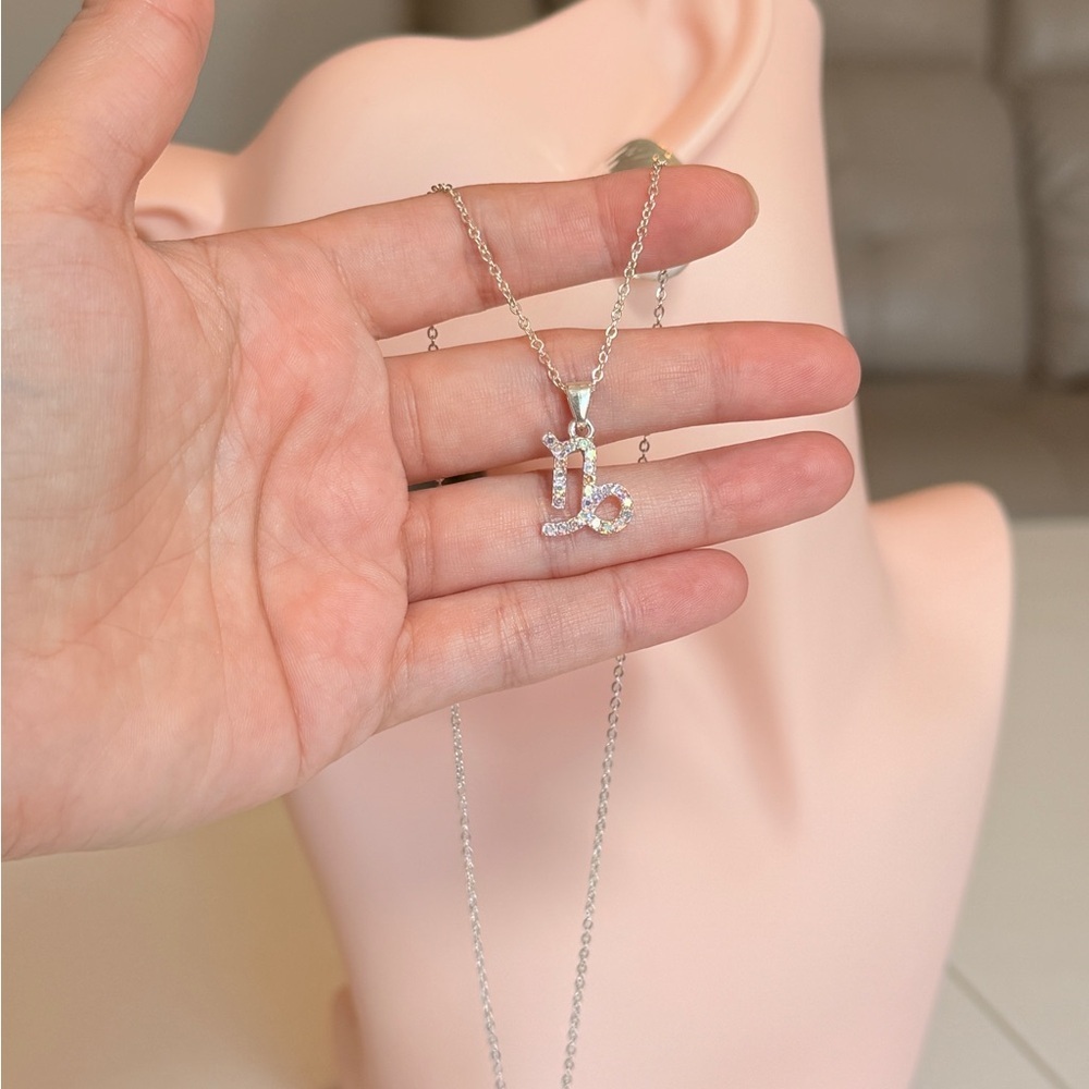 Silver Necklace with Crystal Accents